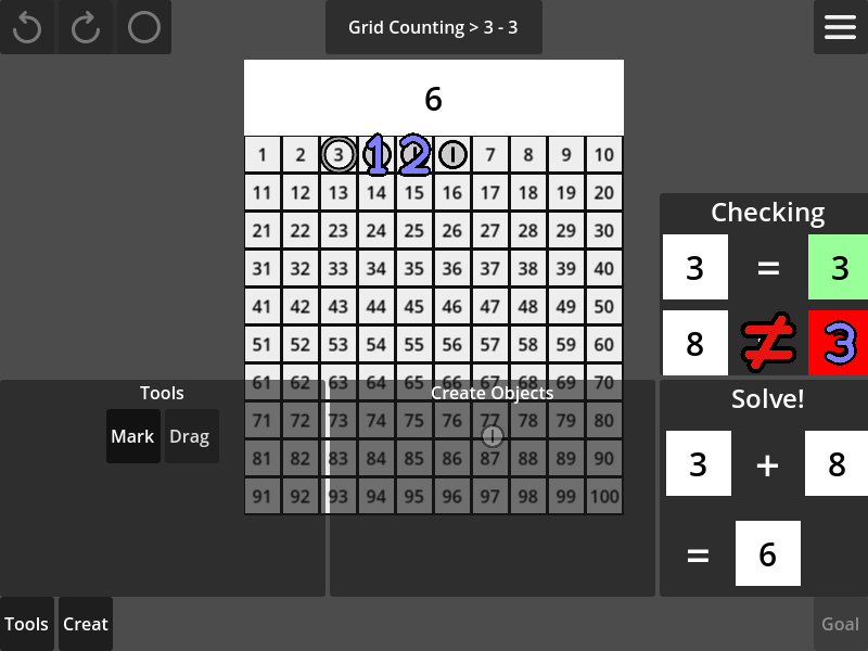 Super Practica 0.7.2 screenshot: Grid counting level 3-3.