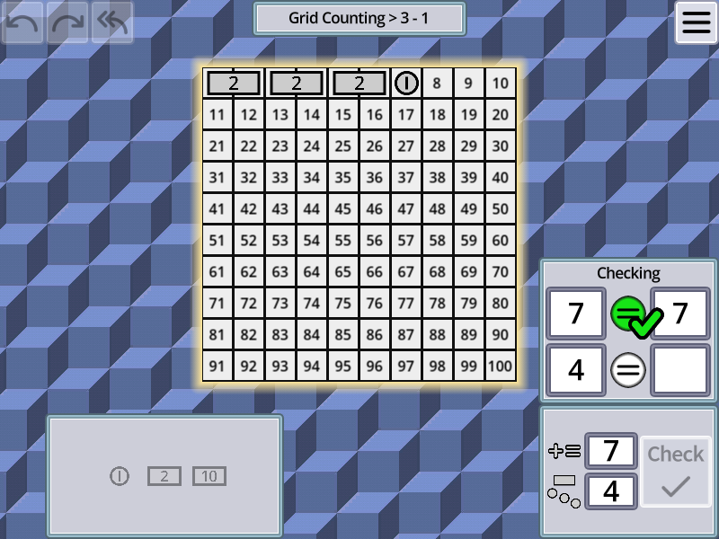 Super Practica 0.8.0 screenshot: Grid counting level 3-1.