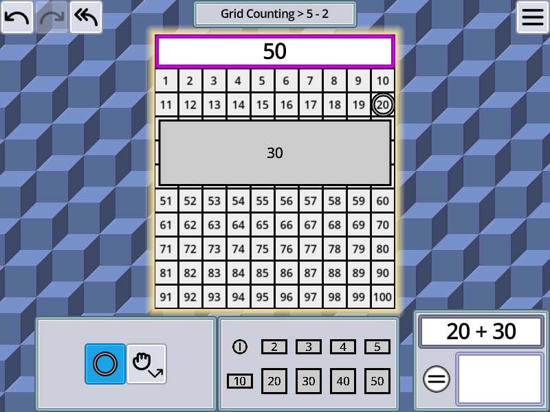 Super Practica 0.8.0 screenshot: Grid counting level 5-2.